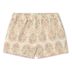 Coco au Lait - Bio-Baumwollshorts mit Blumenmuster | Ecru