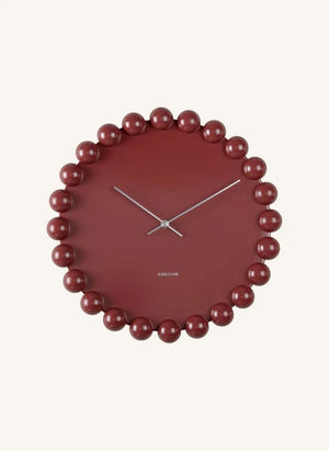 Present Time - Cadiz Dotty Wanduhr | Bordeaux