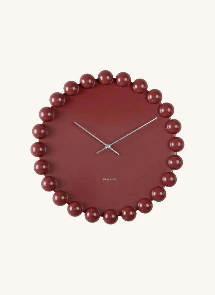 Present Time - Cadiz Dotty Wanduhr | Bordeaux