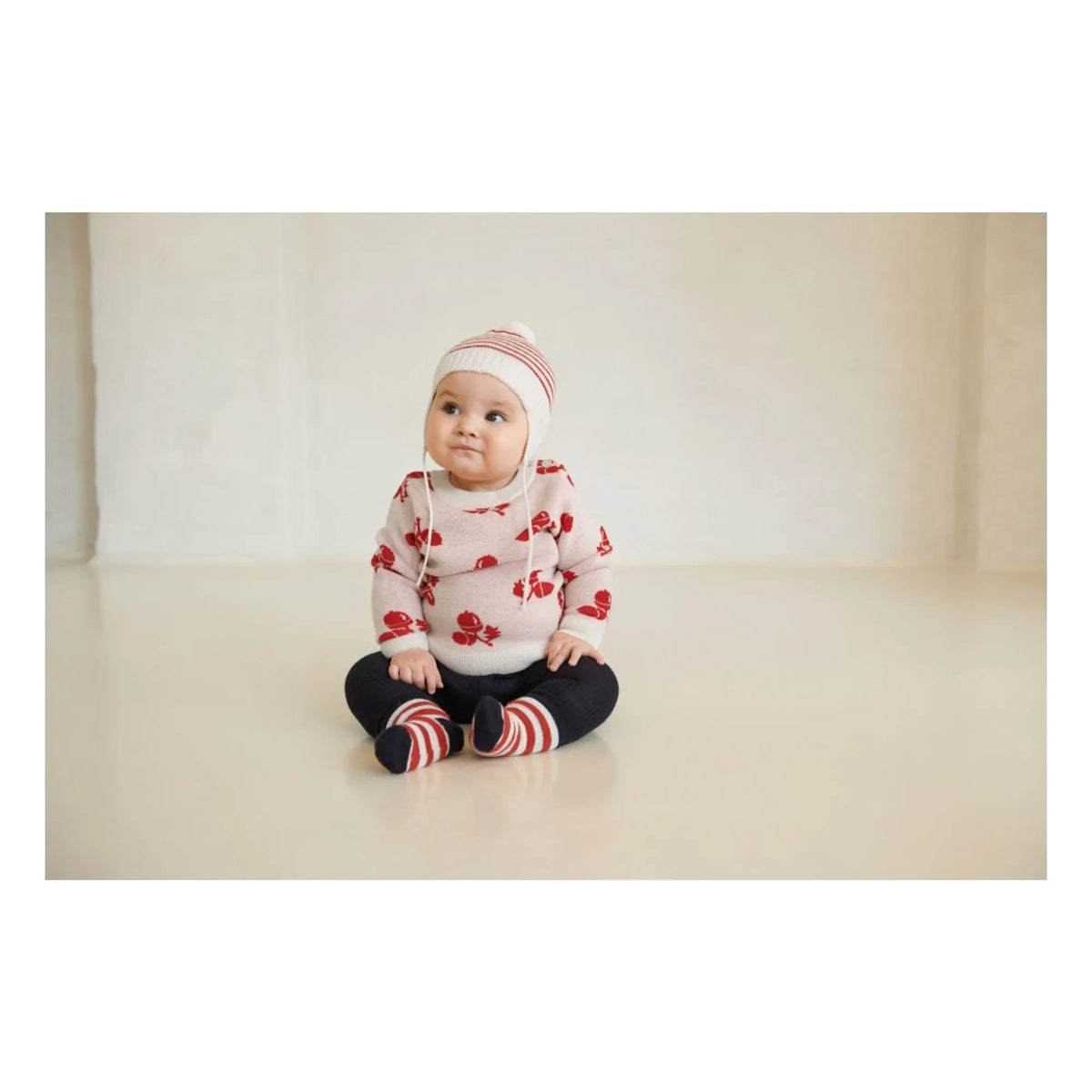 FUB - Acorn Fein gestrickter Merinowoll-Babypullover | Ecru