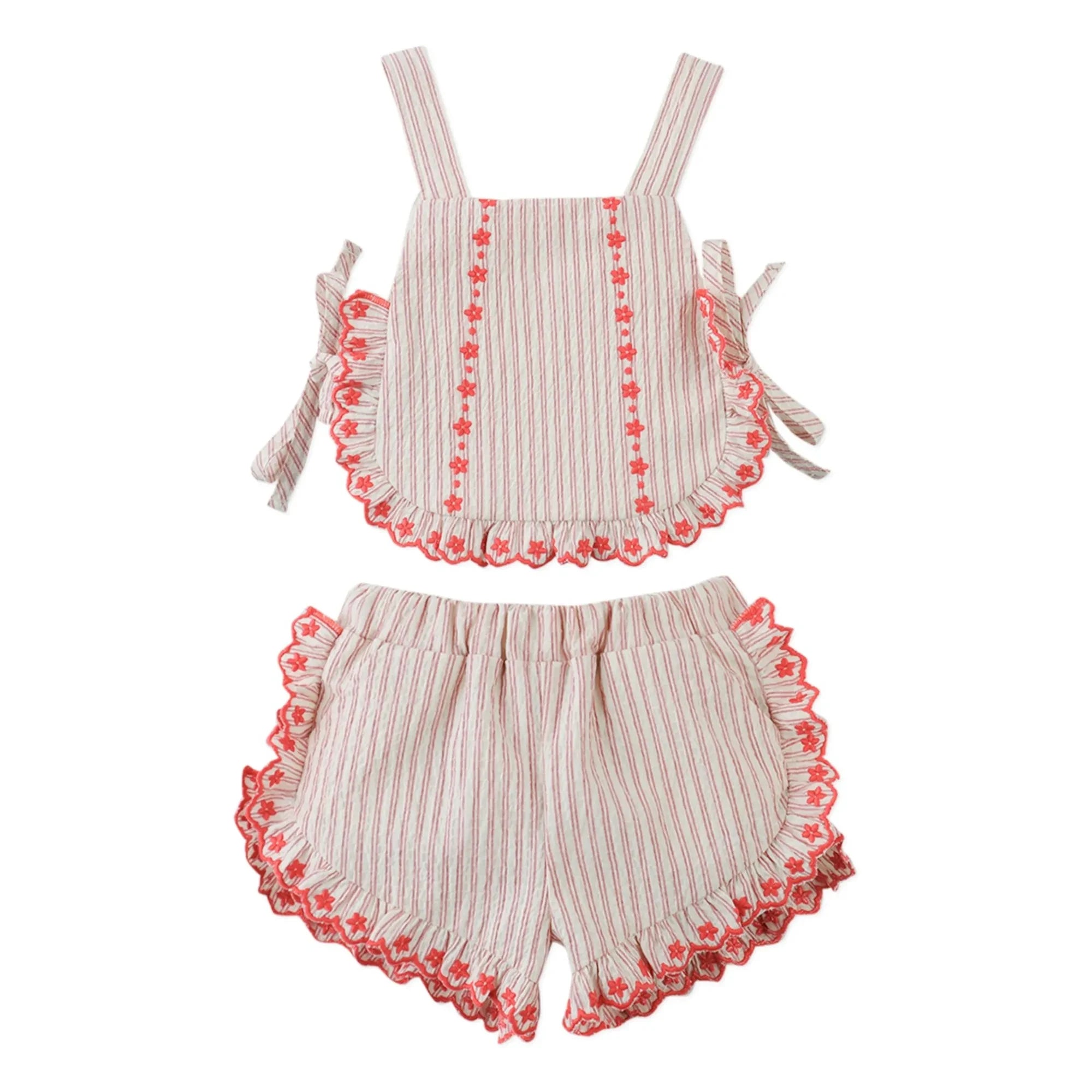Gingersnaps - Juria Frilled Top and Shorts Set | Red