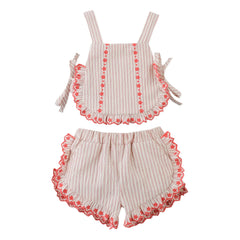 Gingersnaps - Juria Frilled Top and Shorts Set | Red