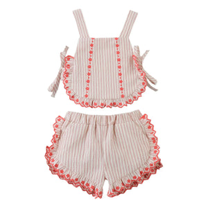 Gingersnaps - Juria Frilled Top and Shorts Set | Red