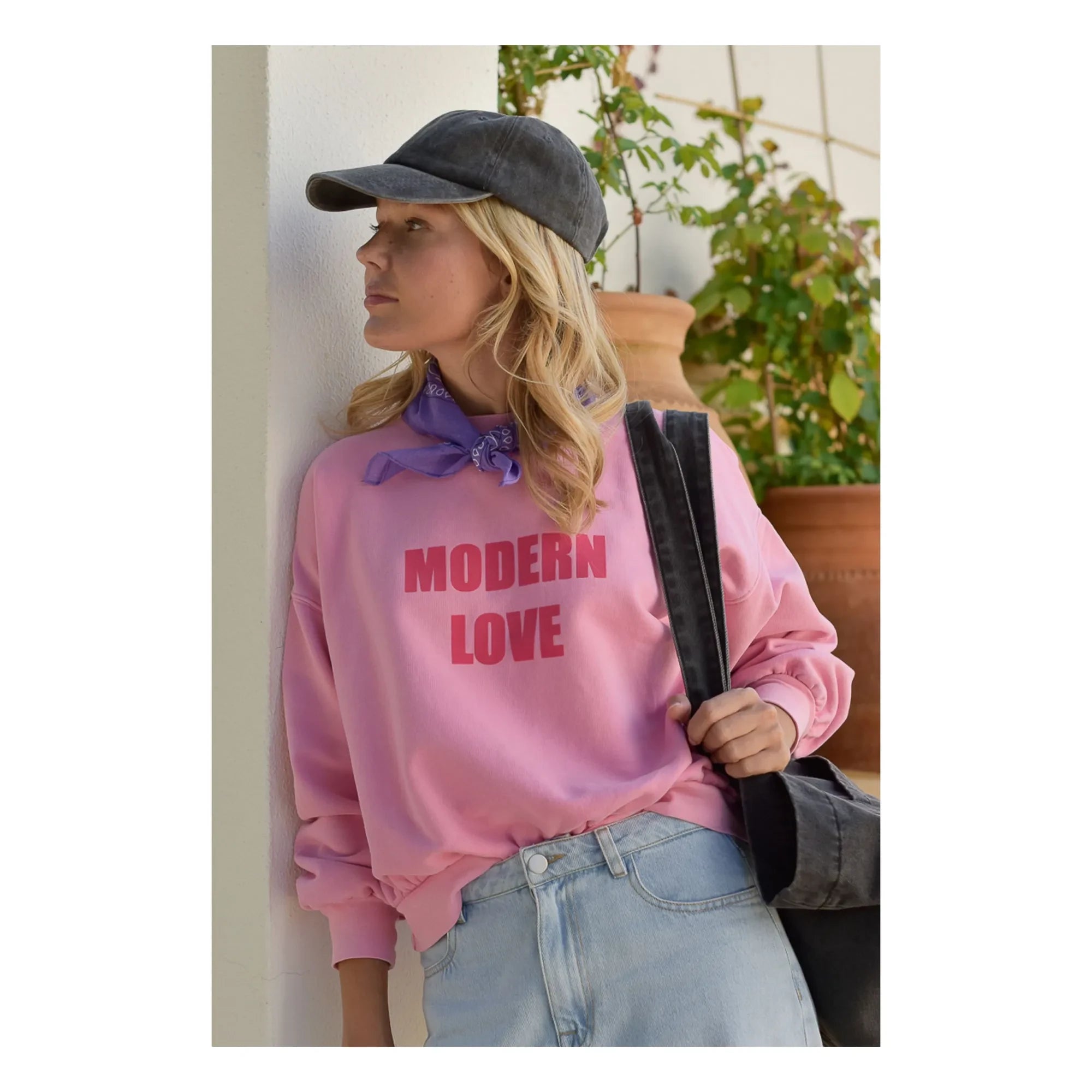 Marlot Paris - Romy Modern Love organik pamuk sweatshirt - Kadın koleksiyonu | Pembe