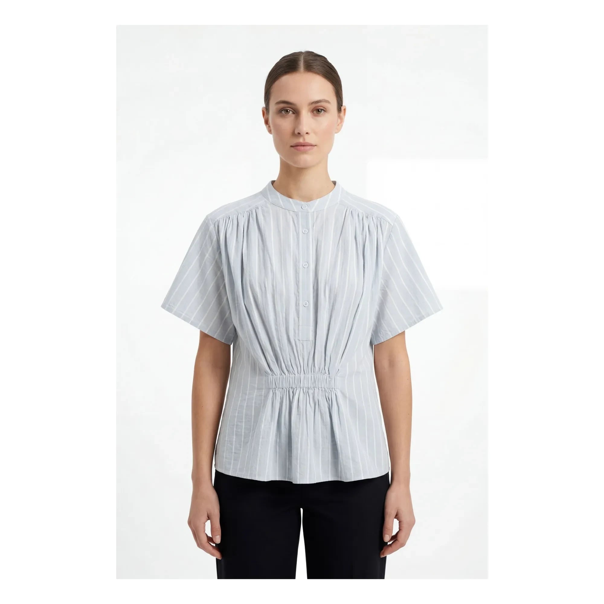 BELLEPIECE - Çizgili bluz Patrizia Cotton | Açık mavi