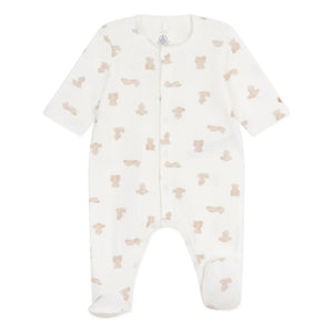 Petit Bateau - Dors Bien Oursons Bio-Baumwoll-Schlafanzug | Weiß