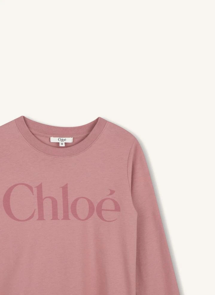 Chloé - تيشيرت قطن عضوي من Chloé | وردي باهت