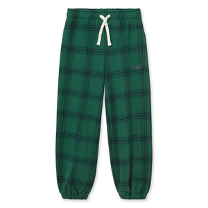 Tinycottons - Organik Pamuklu Kareli Jogger Pantolon | Yeşil