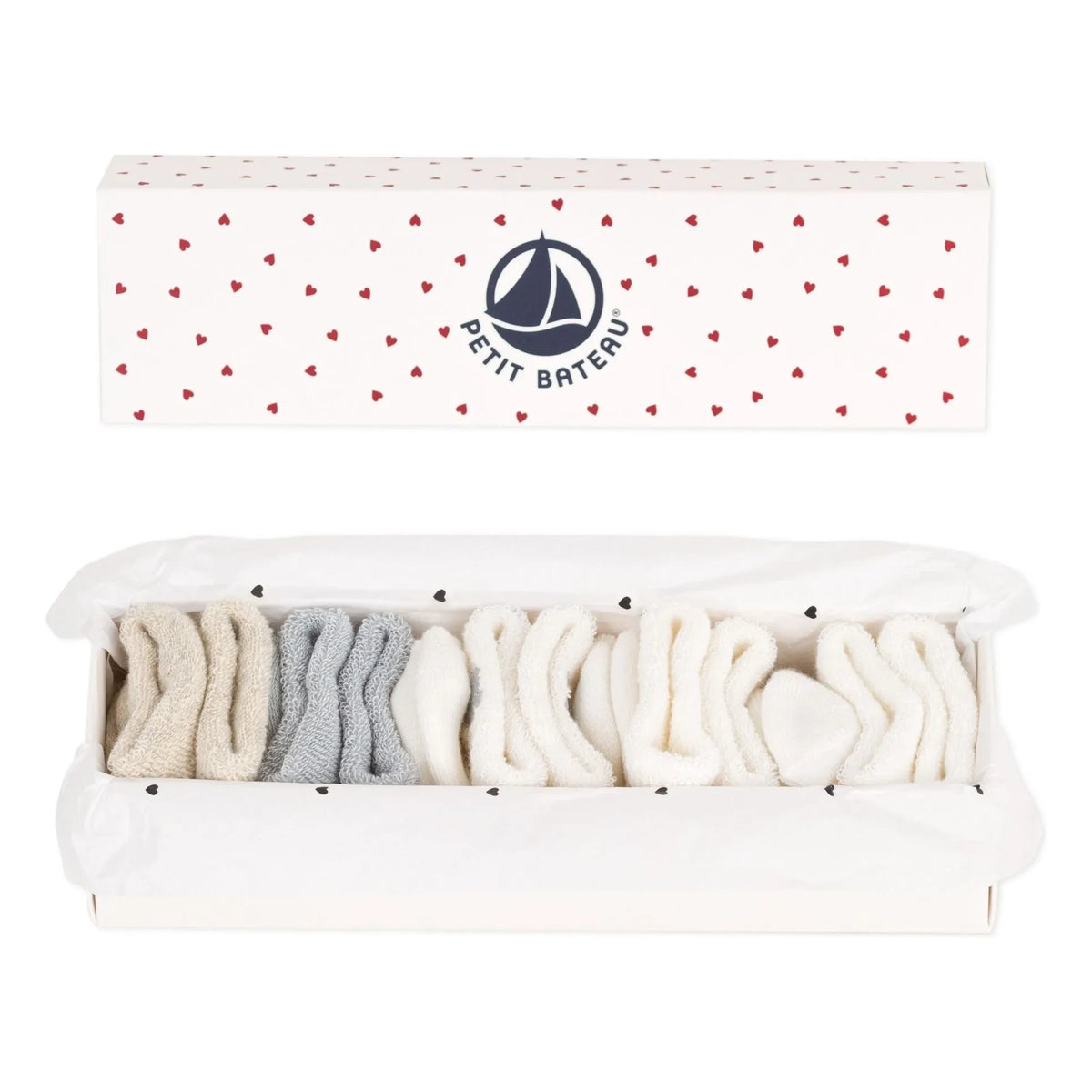 Petit Bateau - 5 Çift Çizgili Çorap | Bej