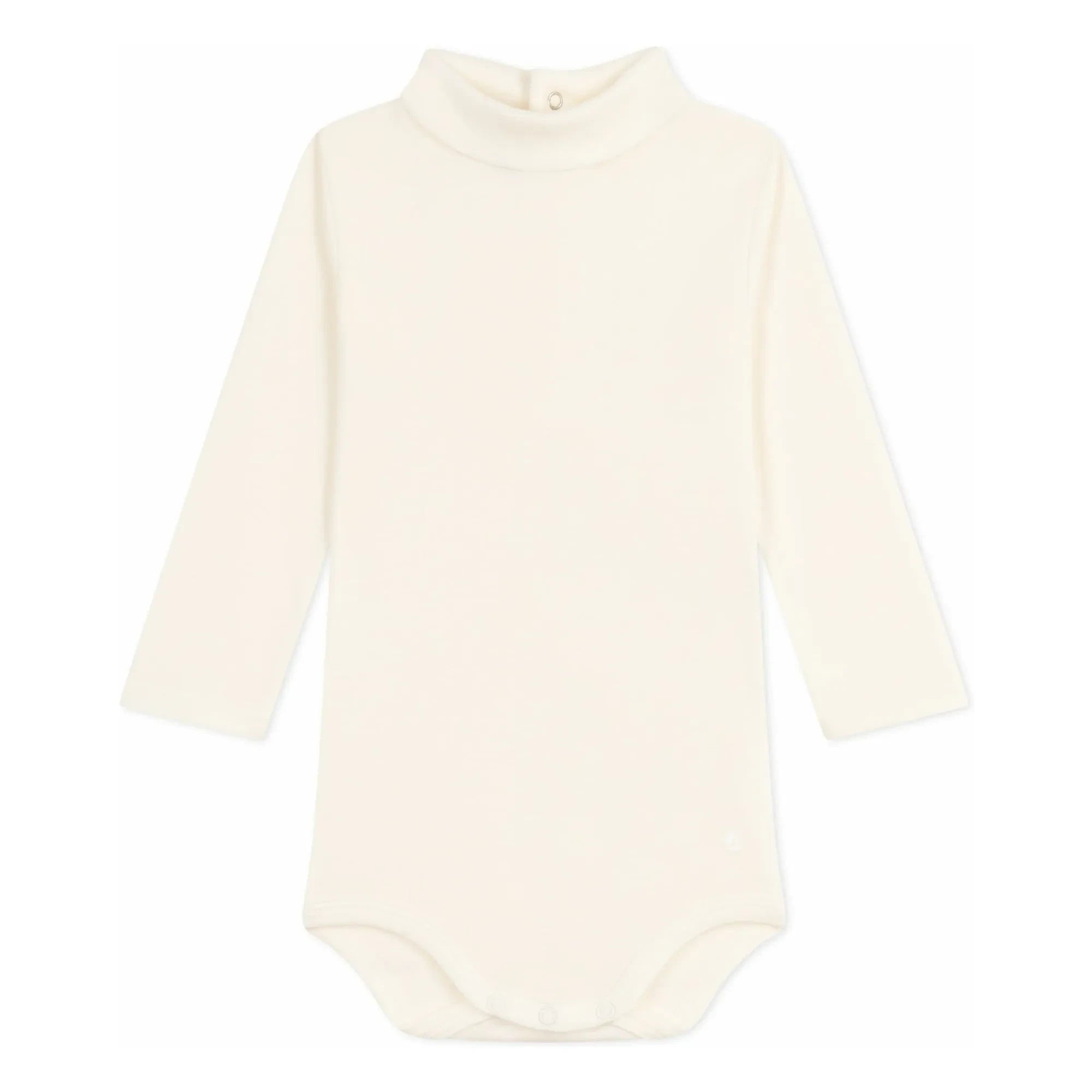 Petit Bateau - Body de cuello vuelto de algodón orgánico | Crudo