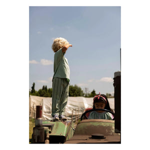 Jenest - Oversize T-shirt Ben On my Way Organik pamuk | Badem yeşili