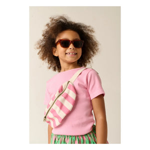 Tumble N'Dry - Kabartmalı Tişört Canlı Organik Pamuk | Pembe