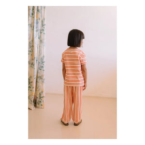 Studio Bohème - Porgy Gestreifte Hose aus Bio-Baumwolle | Rosa