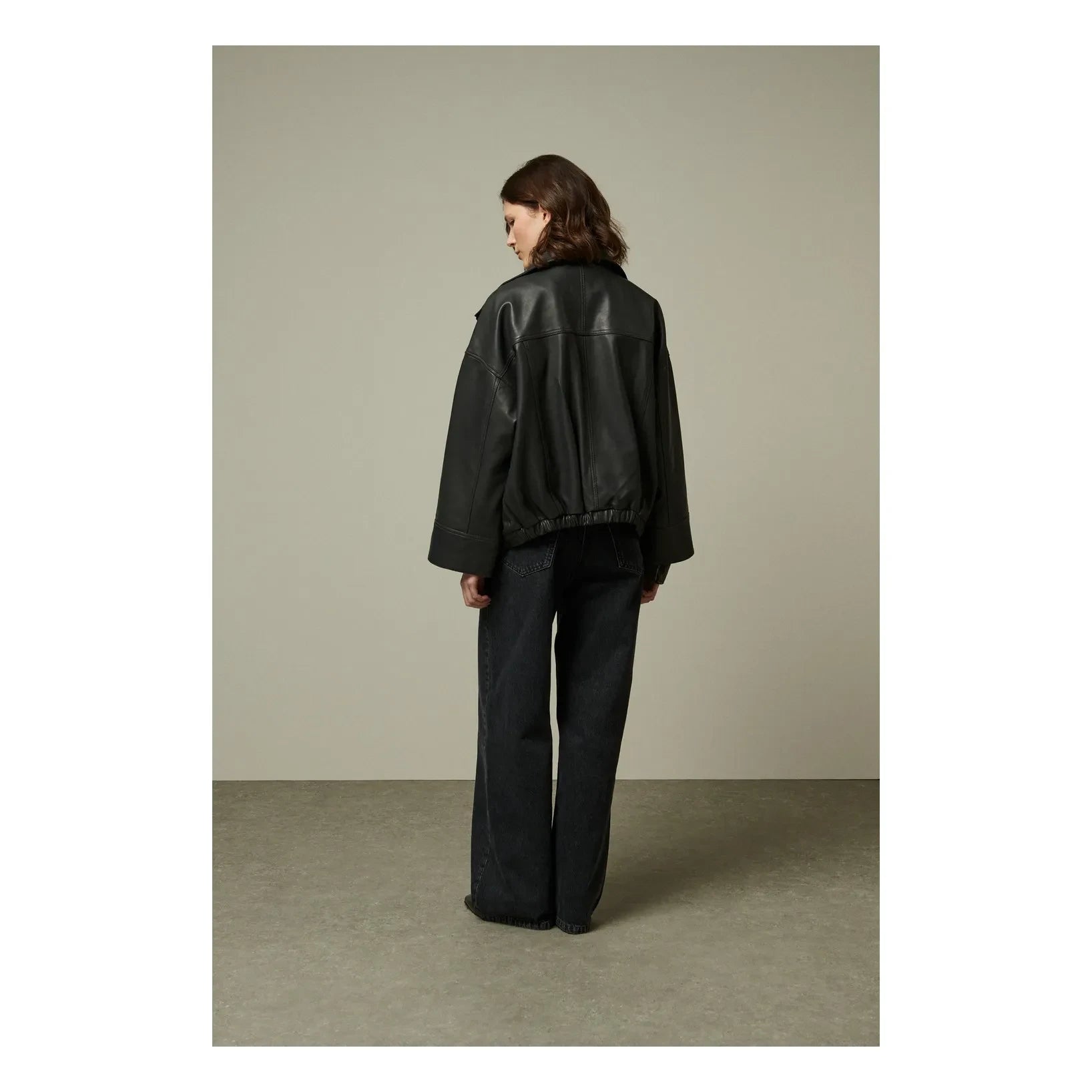 BELLEPIECE - Tiziano Lederjacke | Kohlegrau
