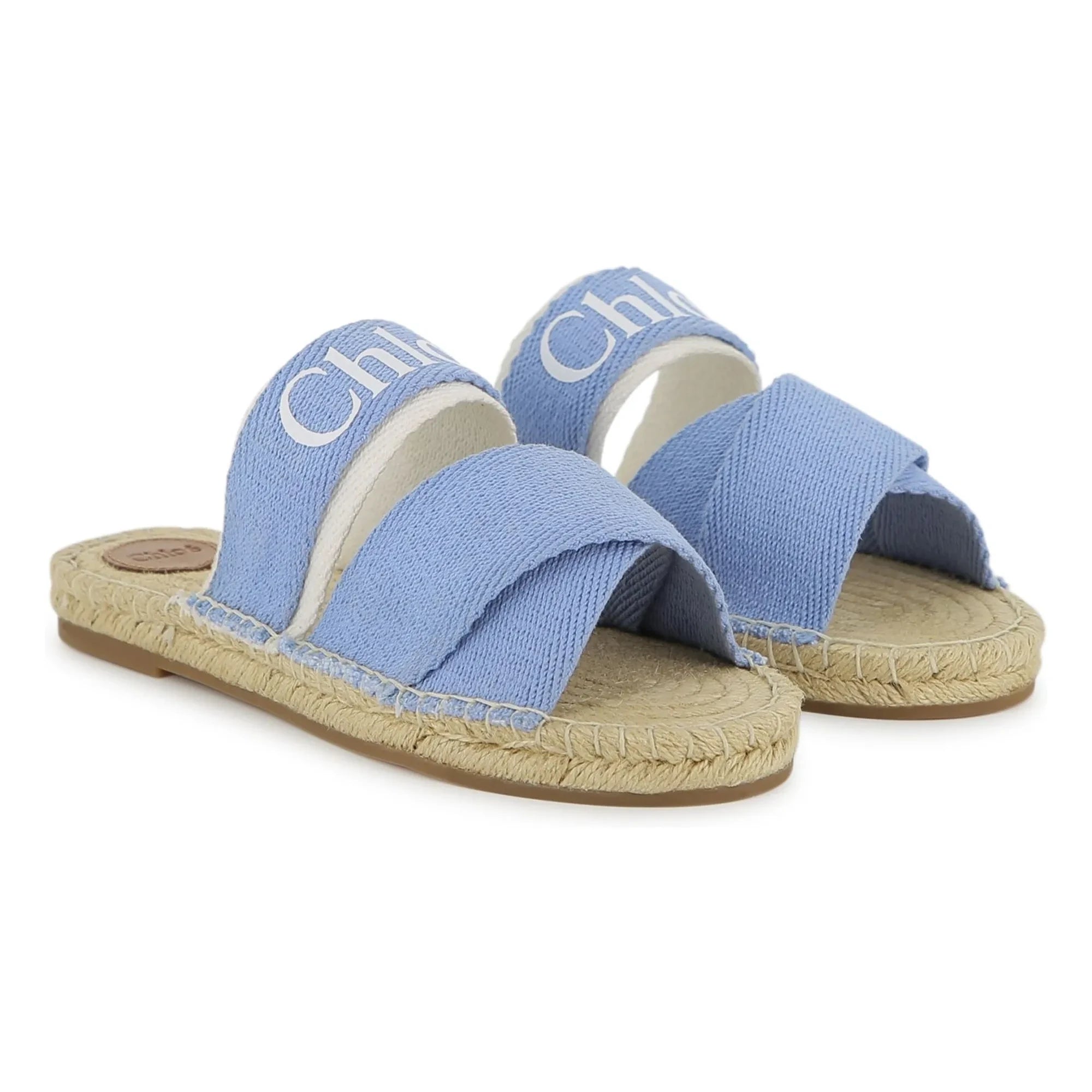 Chloé - Logo Denim sandaletler | Mavi