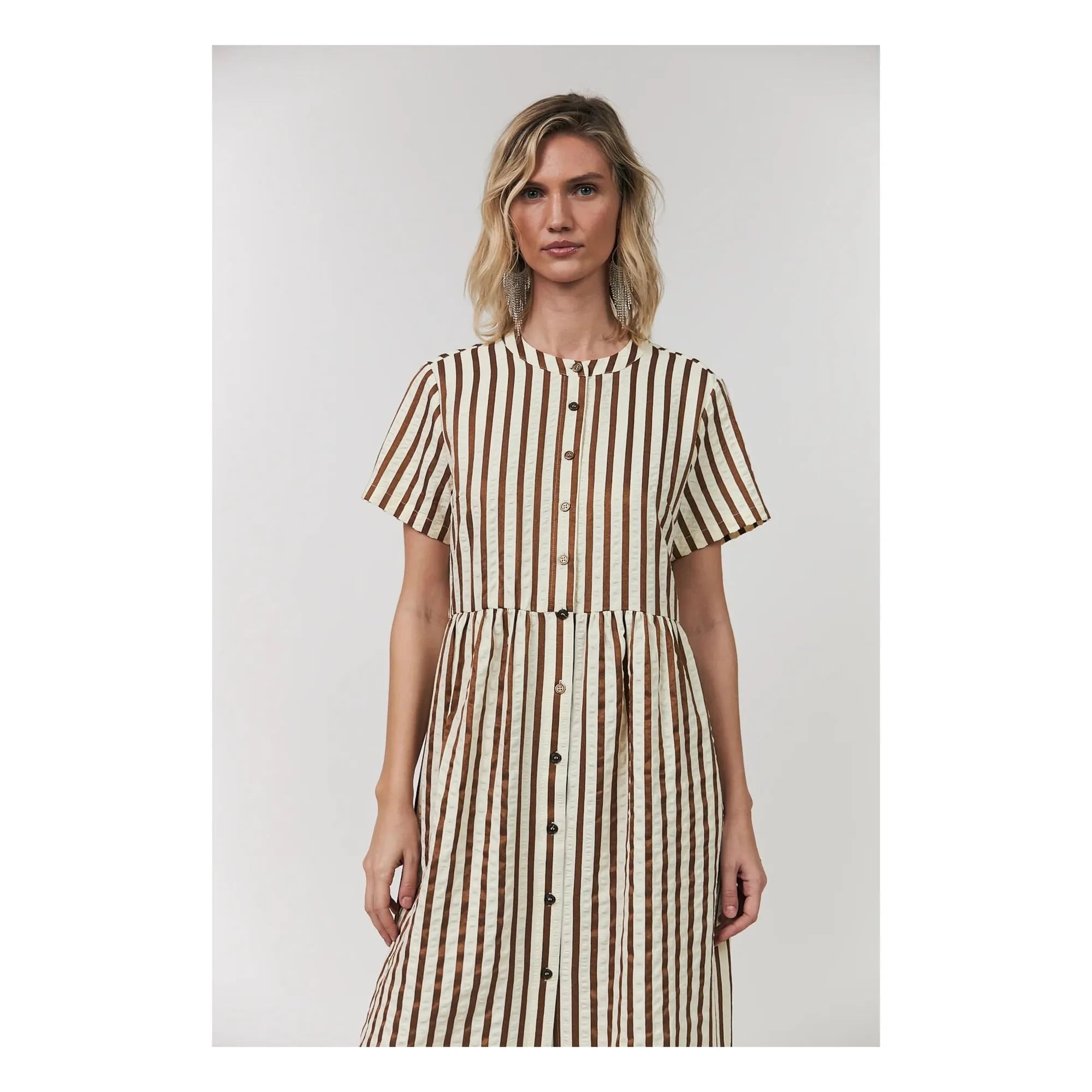 Lollys Laundry - Aliya Pamuk Elbise | Mocha