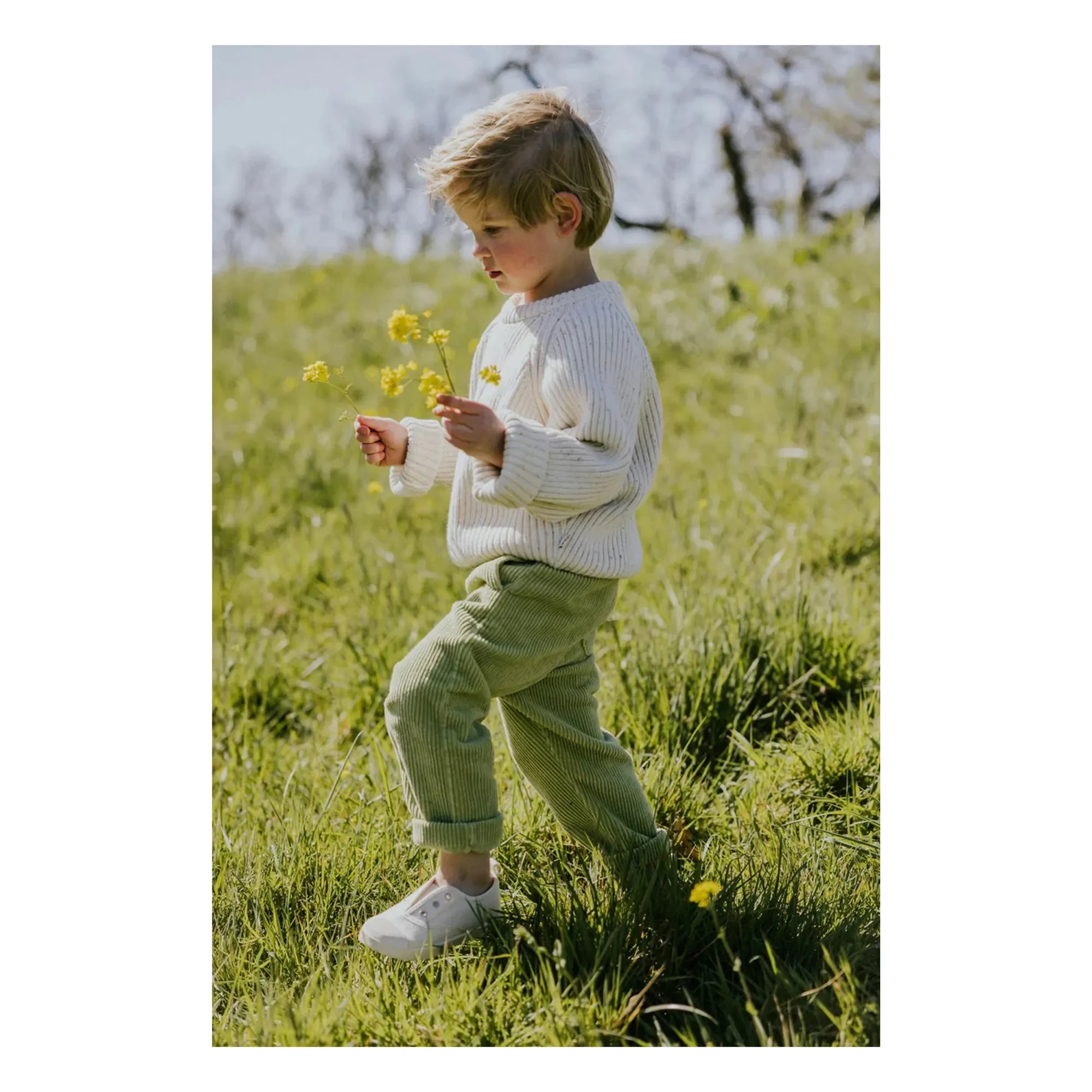 Yuki - Organic Cotton Ribbed Sweater | Heather White