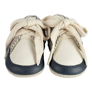 Donsje - Pluksel Çizgili Sneakers | Gece mavisi