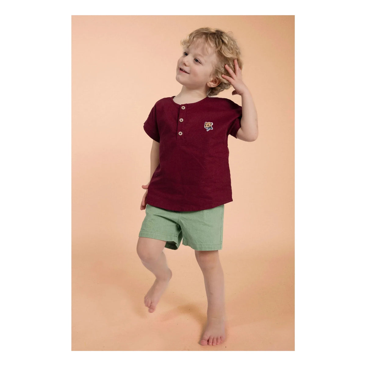 Loir - Leinenjacke Kurta | Bordeaux