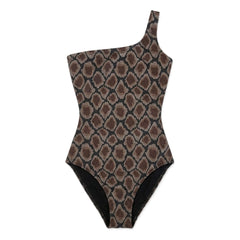 Finger in the nose - Asymmetric Swimsuit Sia Python | Brown