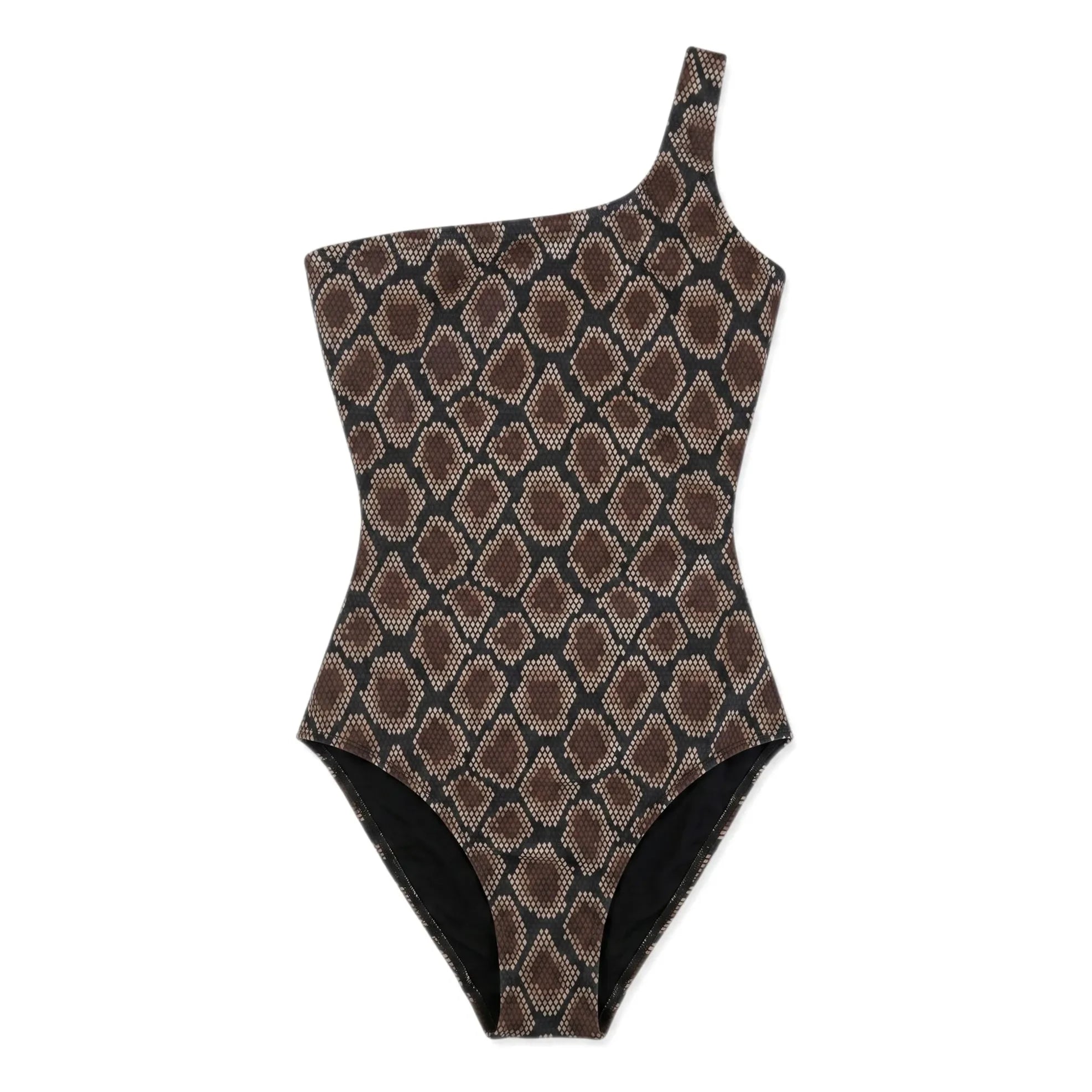 Finger in the nose - Asymmetric Swimsuit Sia Python | Brown