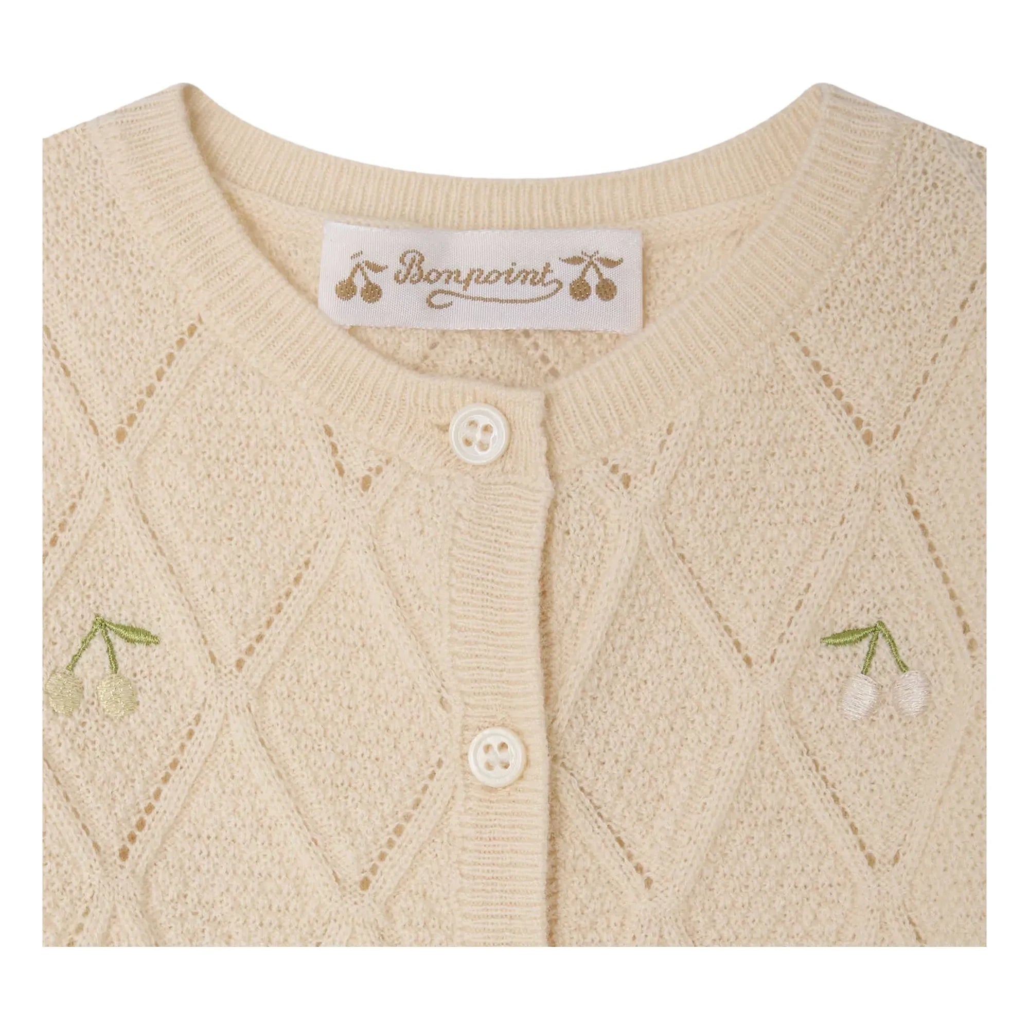Bonpoint - Lysandra Cerises Wollcardigan | Creme