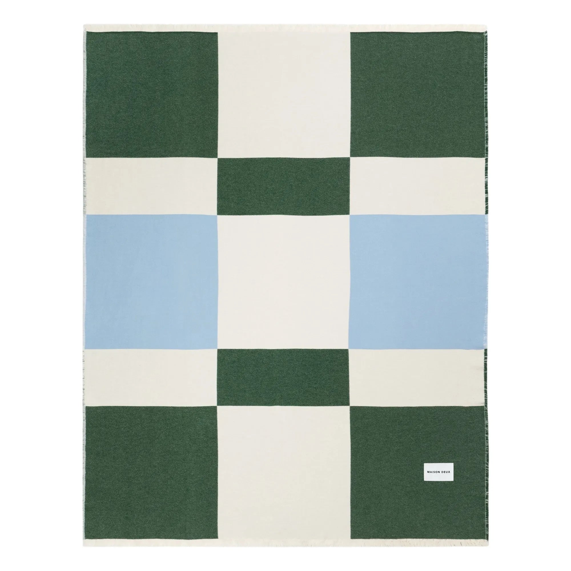 Maison Deux - Checked cotton blanket | Dark green