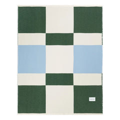 Maison Deux - Checked cotton blanket | Dark green