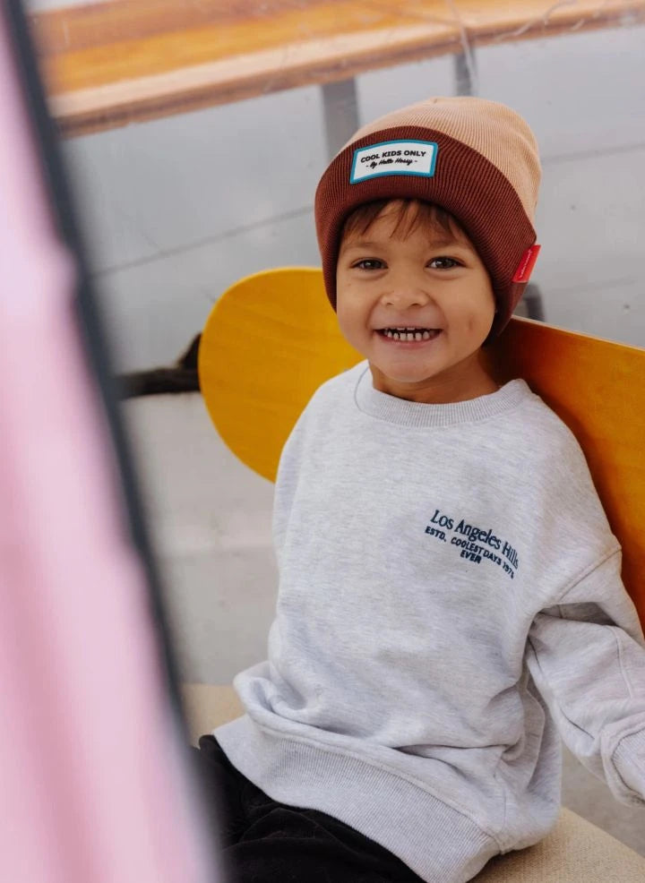 Hello Hossy - Urban Color Block organik pamuk bere | Kahverengi