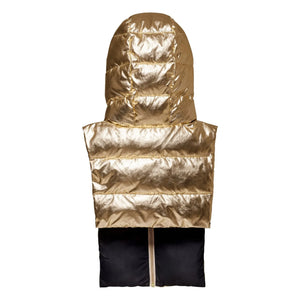 Fudoon - Metallic Wende-Steppjacke mit Kapuze | Gold
