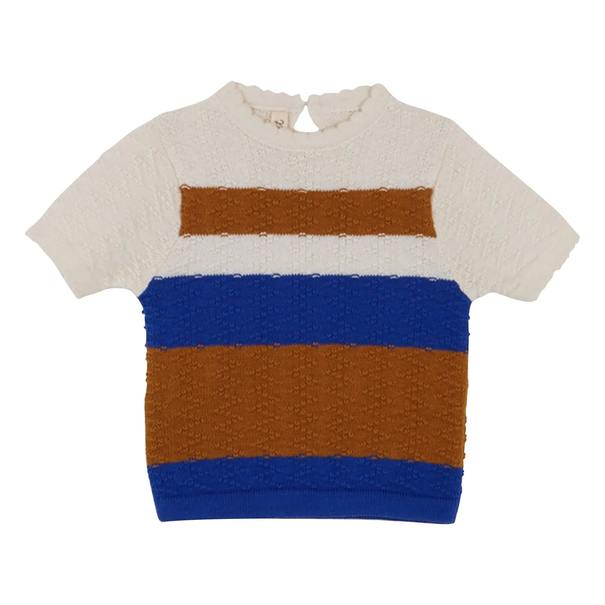 birinit - Camiseta Fina de Malla con Bloques de Color | Caramelo
