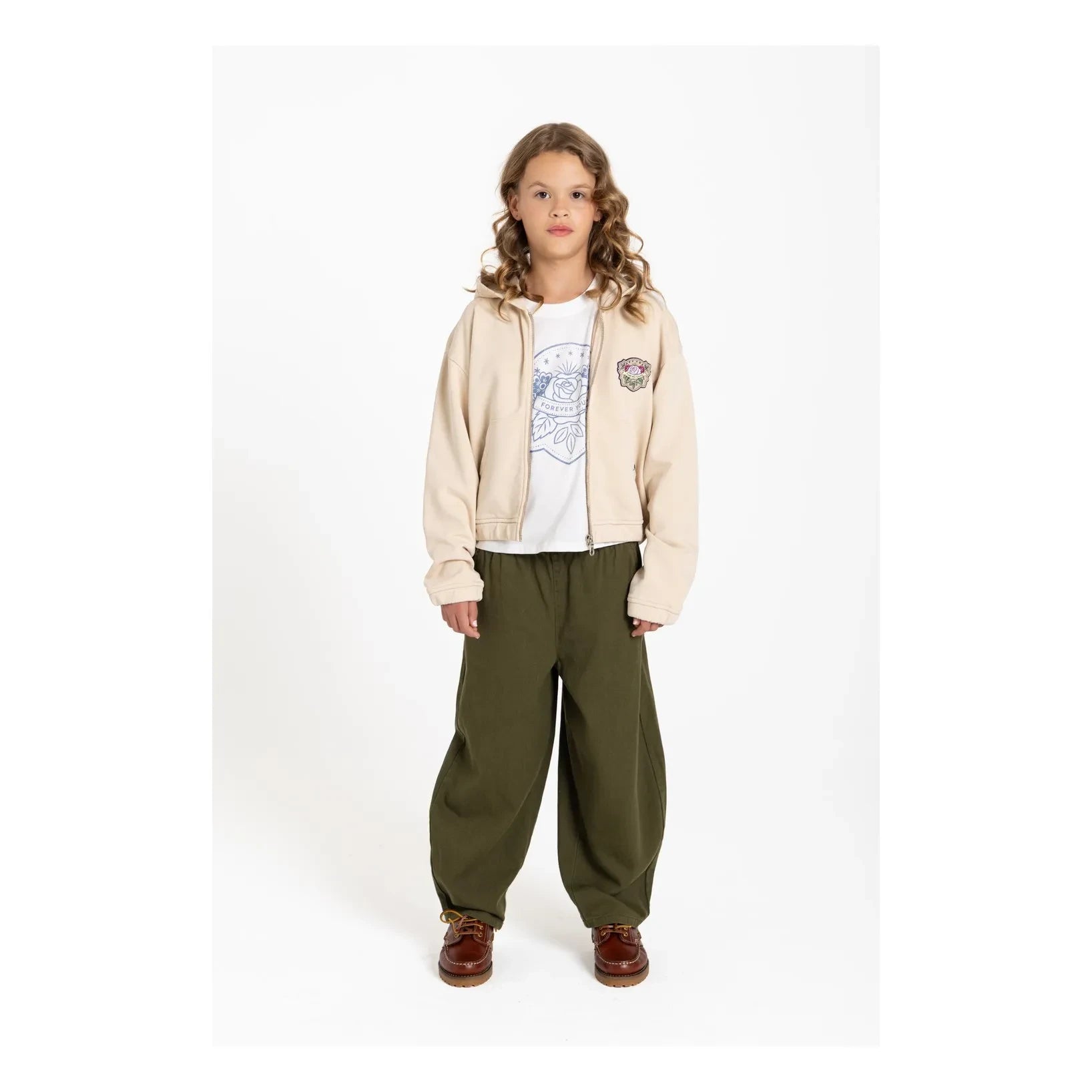 Hundred Pieces - Blush Forever Organik Pamuklu Fermuarlı Sweatshirt | Krem