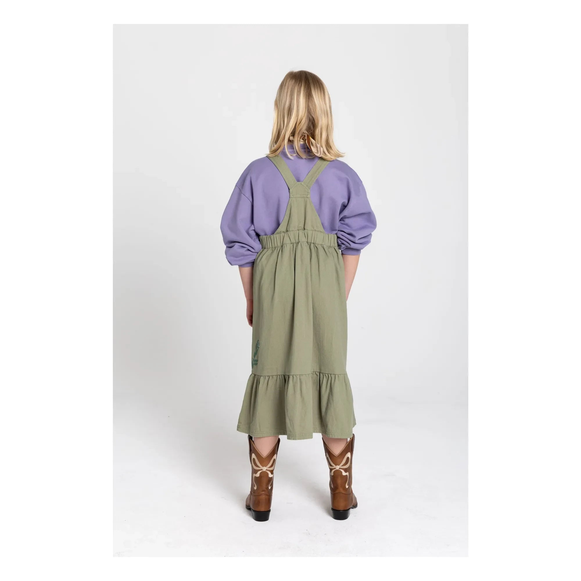 Hundred Pieces - Devi Fleurie Schürzenkleid | Mandelgrün