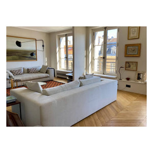 Sofá cepillado de terciopelo de 4 plazas Panac Edition - Bellechasse - 275 cm | Coñac