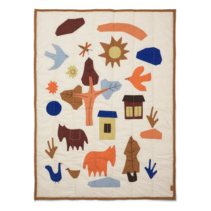 Ferm Living Kids - Village pamuklu battaniye