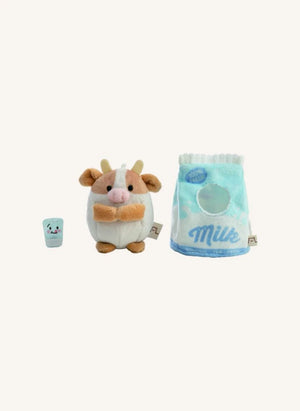 Nici - Moono İnek Peluş Oyuncak, Süt Kartonu Kostümüyle | Bej