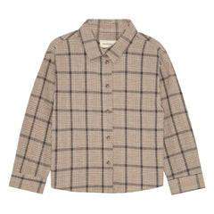 Brunobruno Nation - Nohrla shirt Linen and leather cotton plaid | Brown