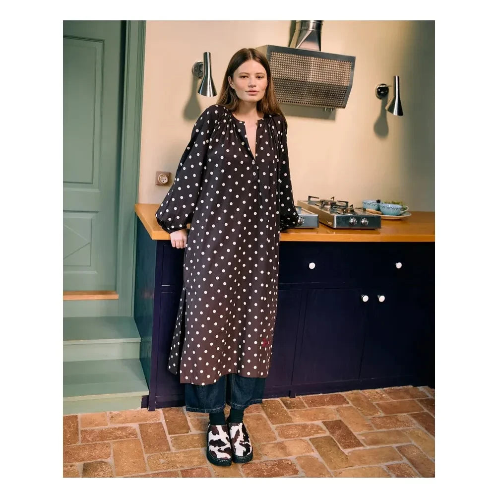 SISSEL EDELBO - Pois Lara vestido de algodón orgánico | Crema