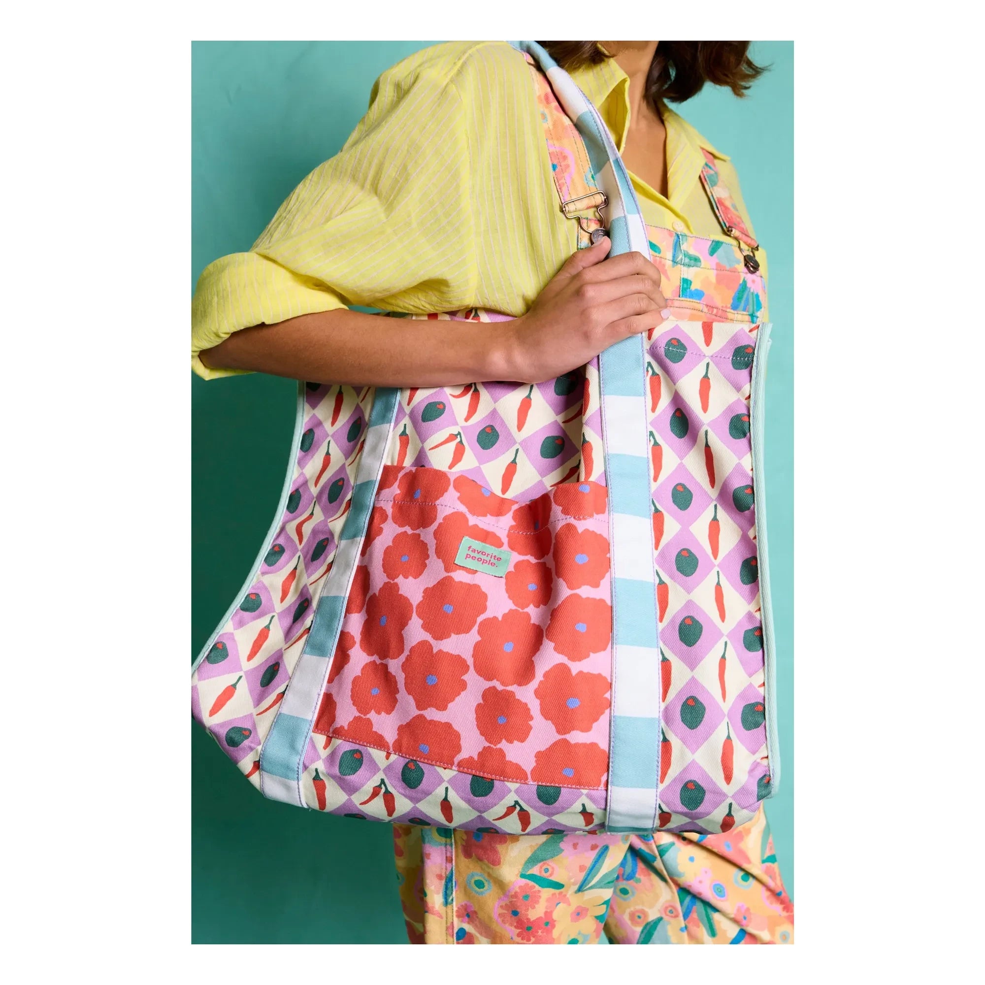 Favorite People - Tote Çanta Formaggio Fleuri | Mor