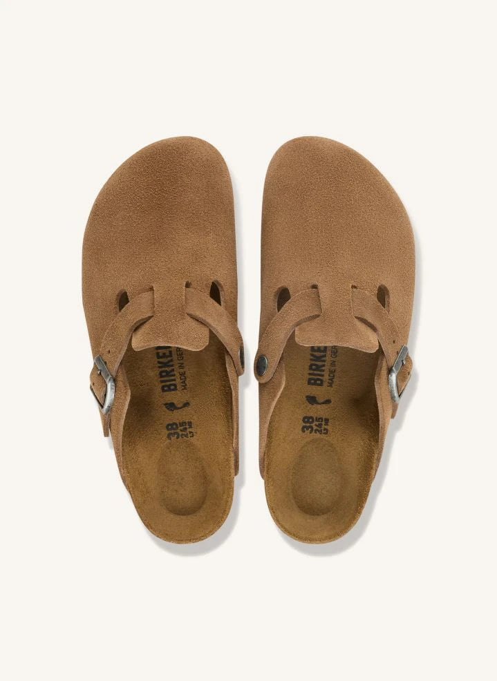 BIRKENSTOCK - Boston Wildleder-Pantoletten | Camel