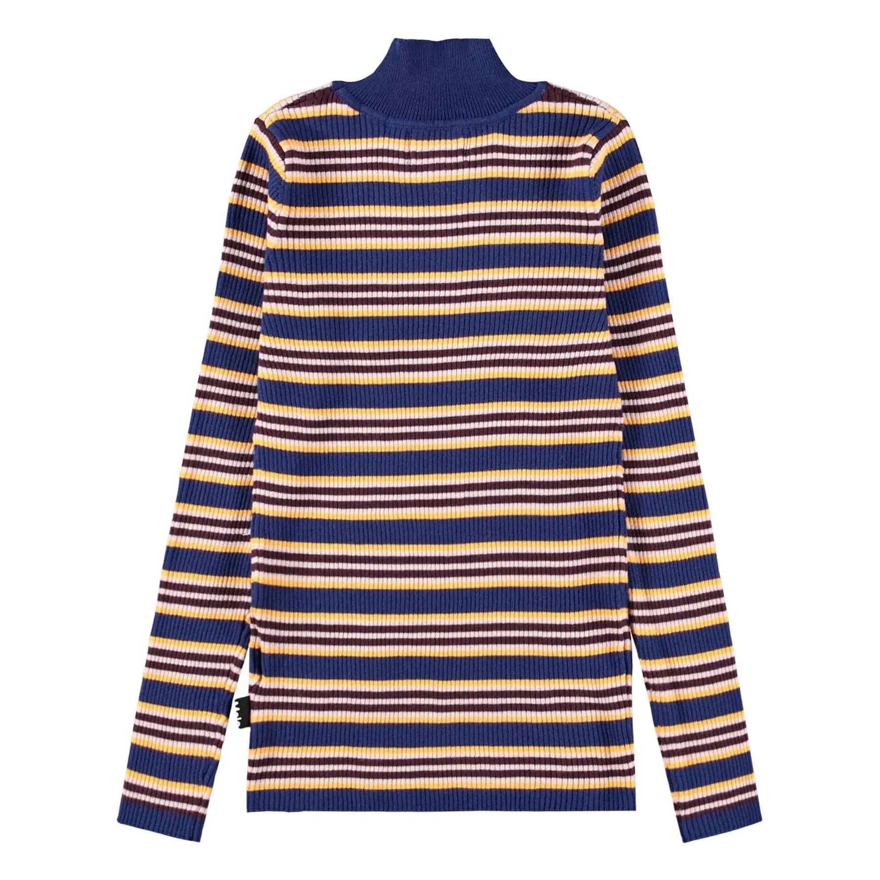 Molo - Ginevra organic cotton striped turtleneck | Navy Blue