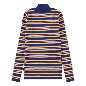 Molo - Ginevra organic cotton striped turtleneck | Navy Blue