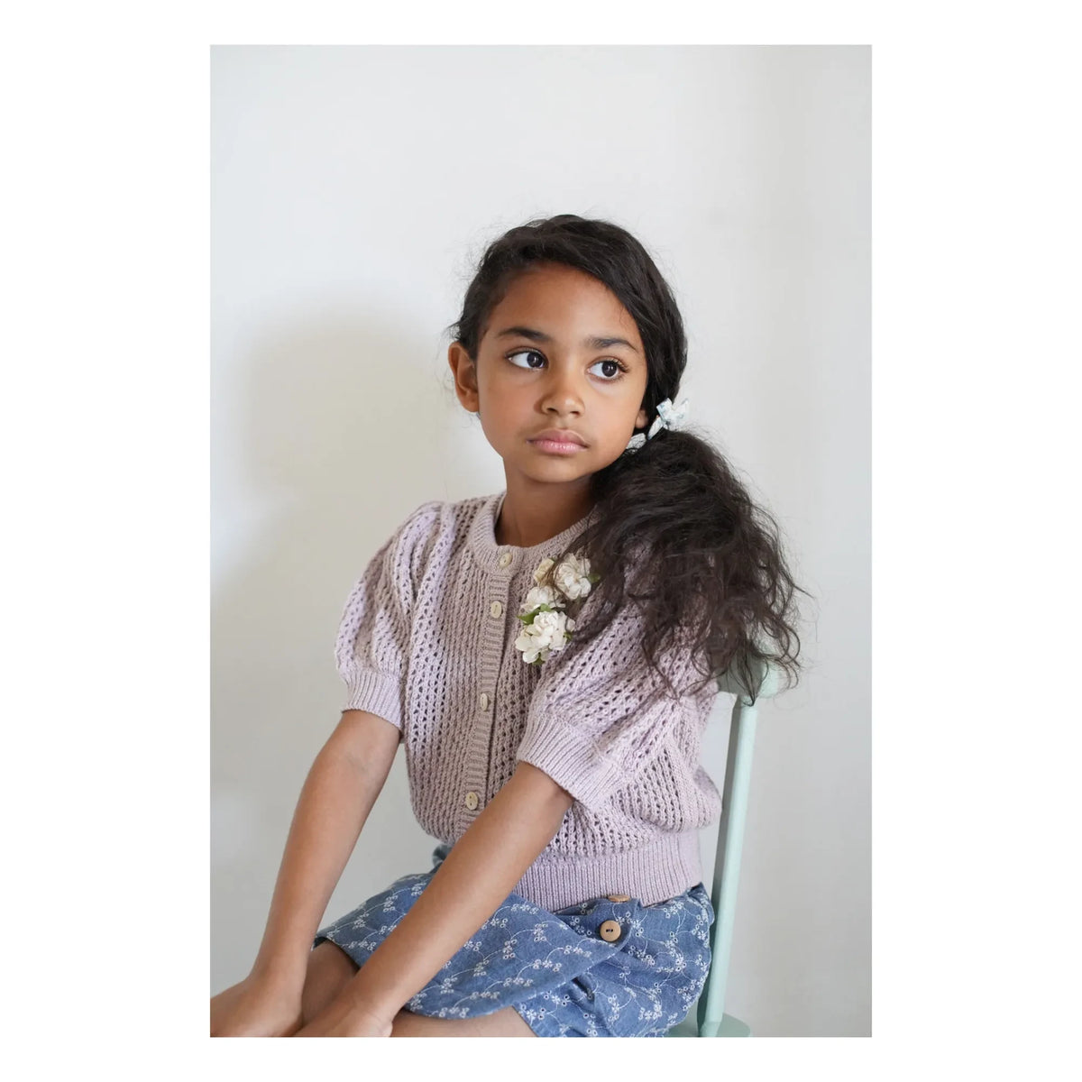 Soor Ploom - Zeytin Rengi Denim Mini Etek | Mavi