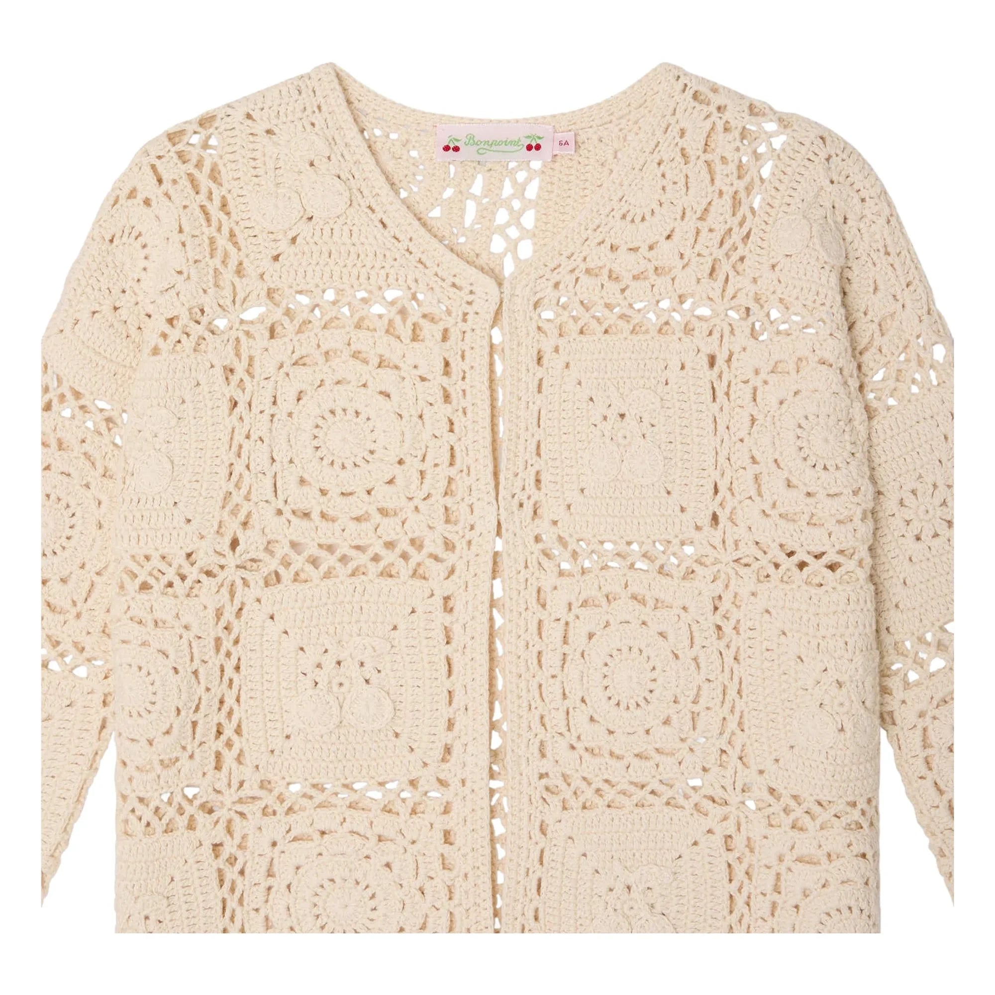 Bonpoint - Léa-Marie Häkelstrickjacke | Ecru