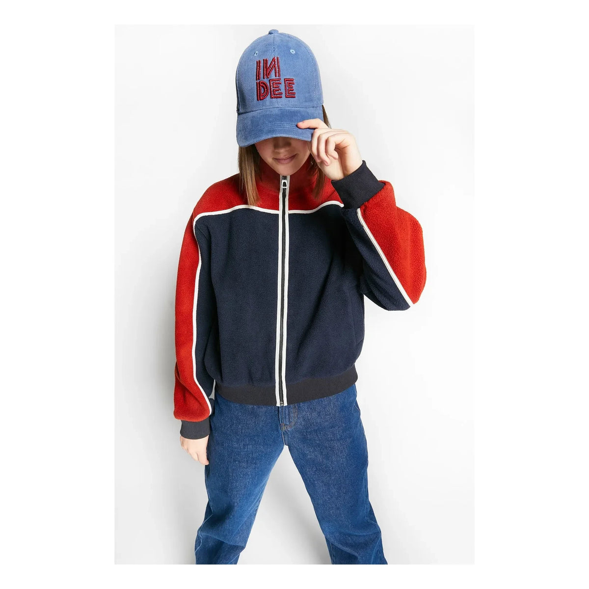 Chaqueta de gofre con cremallera Indee | Azul Marino