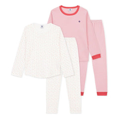 Petit Bateau - Conjunto de pijama de 2 piezas Corazón | Rosa