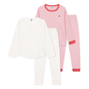 Petit Bateau - Conjunto de pijama de 2 piezas Corazón | Rosa