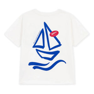 Petit Bateau - Camiseta Ancha de Algodón Orgánico Bateau | Blanco