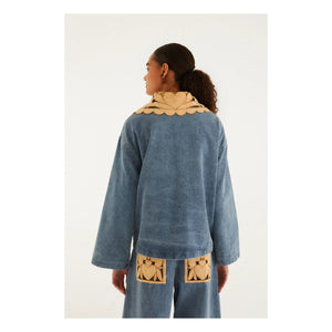 Farm Rio - Cazadora Richelieu de algodón y denim | Azul