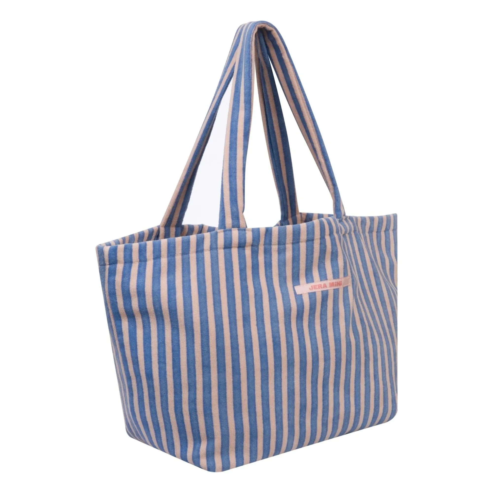 Jera Mini - Striped Towel Beach Bag | Royal blue